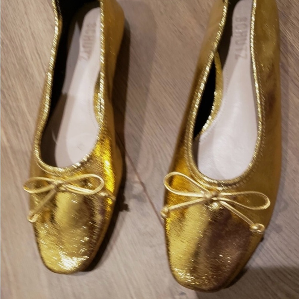 Schultz Metallic Gold Flats